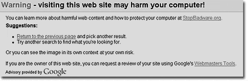 google badware warning